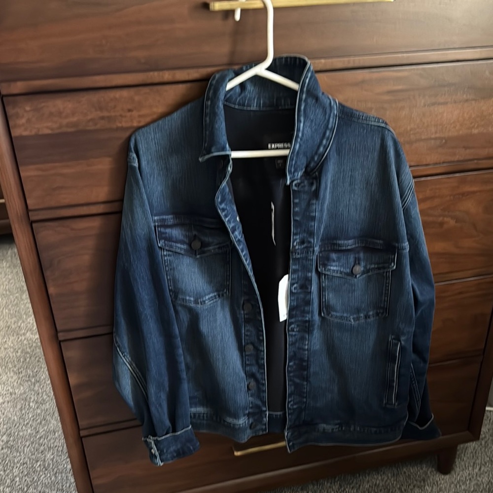 Men's Blue Denim Jacket from Express